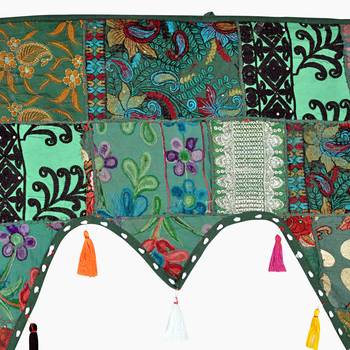 Door Hanging for Home Decorative Patchwork Hand Embroidery Cotton Door Valances Door Decor  2