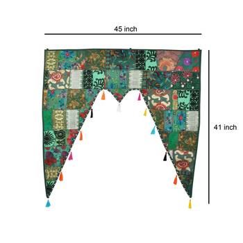 Door Hanging for Home Decorative Patchwork Hand Embroidery Cotton Door Valances Door Decor  4
