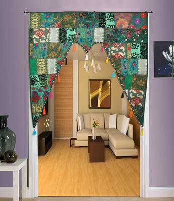 Door Hanging for Home Decorative Patchwork Hand Embroidery Cotton Door Valances Door Decor  5