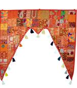 Lalhaveli Orange Home Decoration Toran Door Hanging 45 X 41 Inch