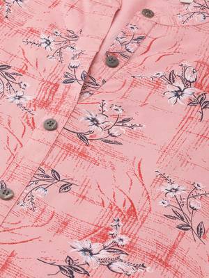 Pink printed rayon kurtis 4