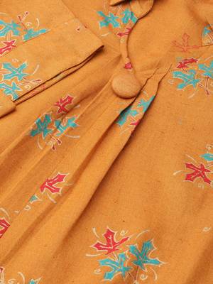 Orange printed rayon  kurtis 4
