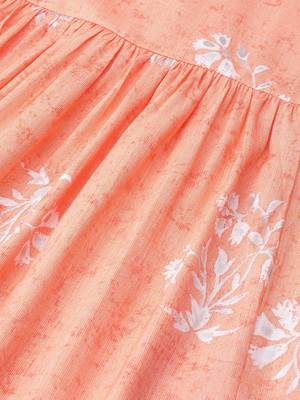 Orange printed rayon kurtis 5