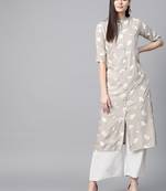 Grey printed rayon  kurtis