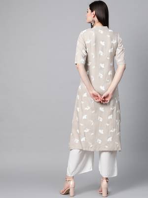 Grey printed rayon  kurtis 2