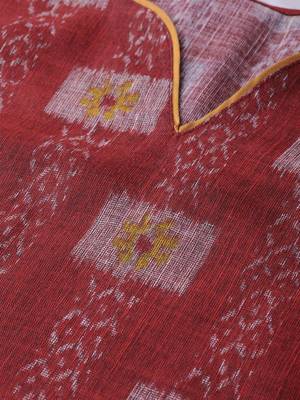 Maroon printed rayon kurtis 5