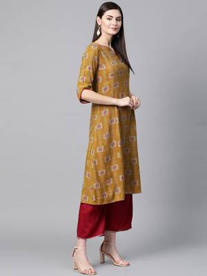 Multicolor printed rayon kurtis 3