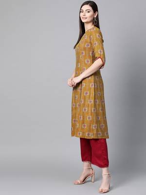 Multicolor printed rayon kurtis 4