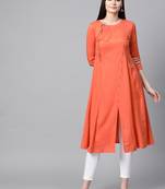 Red printed rayon  kurtis