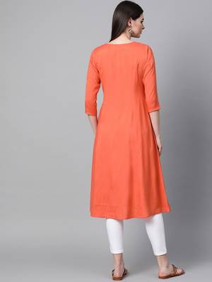 Red printed rayon  kurtis 2