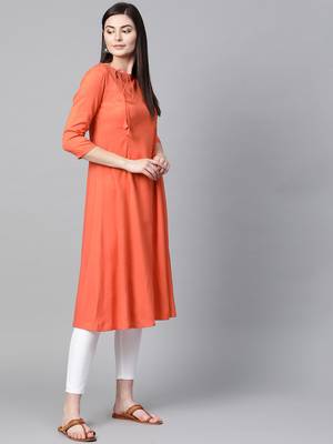 Red printed rayon  kurtis 3