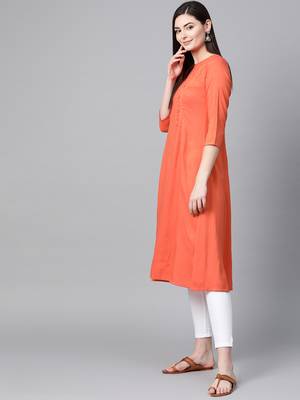 Red printed rayon  kurtis 4