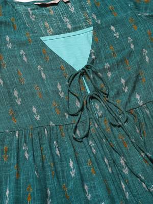 Blue printed rayon  kurtis 5