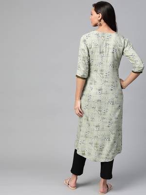 Green printed rayon kurtas-and-kurtis 2
