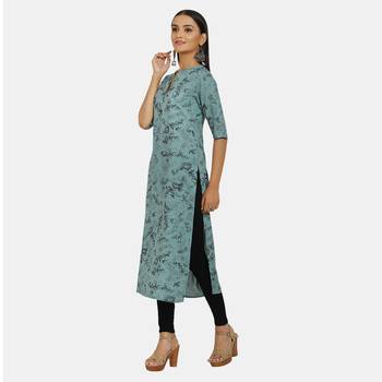Blue printed rayon  kurtis 3