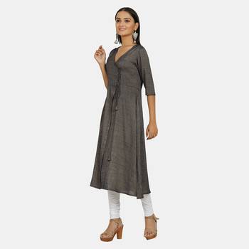 Black plain rayon kurtis 3