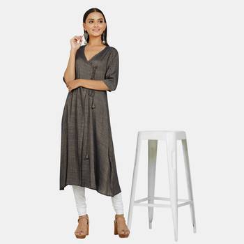 Black plain rayon kurtis 4