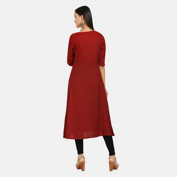 Maroon plain rayon kurtis 2