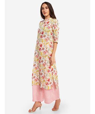 Desi Weavess collared button-down Muticolor kurta. 4