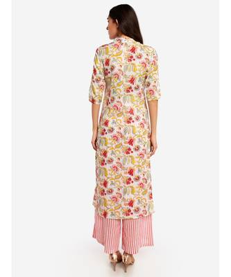 Desi Weavess collared button-down Muticolor kurta. 6