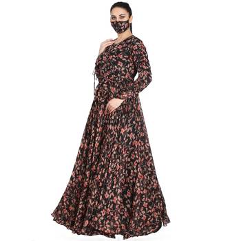 Mushkiya-Fairy n Flowy Dress Made In Printed Chiffon Fabric. 3