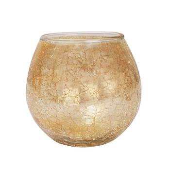 Lalhaveli Crackle Glass Romantic Wedding Decorative Indoor Outdoor Decor Tea Light Candle Holder 4'' (Candle Included)  1