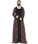 Mushkiya-Attached Shrug Abaya Like Dress With Belt.