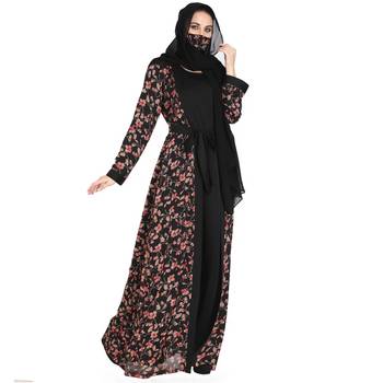 Mushkiya-Attached Shrug Abaya Like Dress With Belt. 5