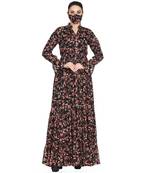 Mushkiya-Beautiful Printed Dress In Chiffon Fabric With Extra Flare.