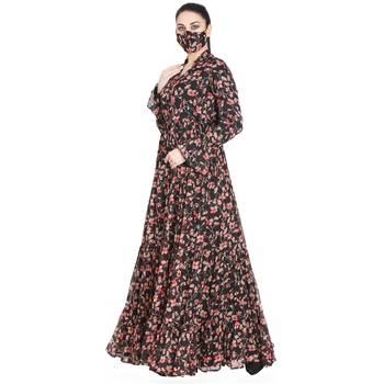 Mushkiya-Beautiful Printed Dress In Chiffon Fabric With Extra Flare. 2