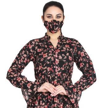 Mushkiya-Beautiful Printed Dress In Chiffon Fabric With Extra Flare. 5