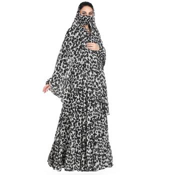 Mushkiya-Black & White Printed Dress In Chiffon Fabric With Extra Flare and Half Open Front. 6