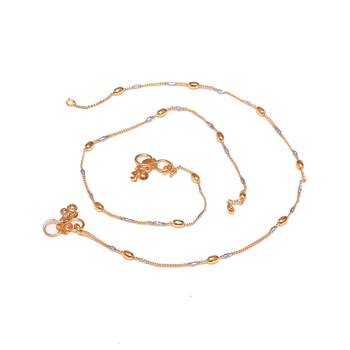 Dual tone single line anklets 1