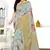 Grey printed banarasi silk saree with blouse