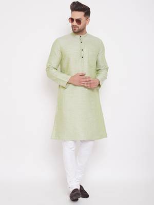 Green woven cotton men-kurtas 2