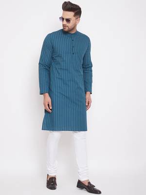 Green plain cotton men-kurtas 2