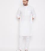 White plain cotton men-kurtas