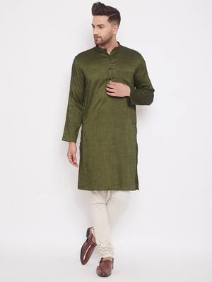 Green woven viscose rayon men-kurtas 1