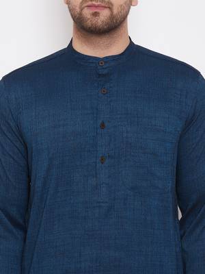 Blue woven viscose rayon men-kurtas 5