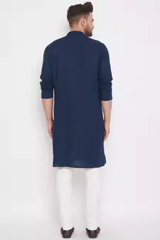 Blue_x000D_
 plain linen men-kurtas