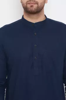 Blue_x000D_
 plain linen men-kurtas