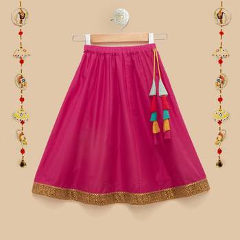 The Magic Wand Cap Sleeve Gold Chex Lace Embellished Choli with Lehenga & Dupatta in Mint and Fuchsia Color For Girls 4