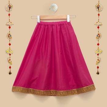 The Magic Wand Cap Sleeve Gold Chex Lace Embellished Choli with Lehenga & Dupatta in Mint and Fuchsia Color For Girls 5