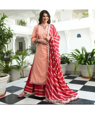 women's gotta work kurti and skirt with dupatta set || Party wear || jaipuri kaurti 1