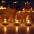 Lalhaveli Set of 3 Pcs Home Decorative Living Room Bedside Decor Crackle Glass Tea Light Candle Holder(Candle Included)