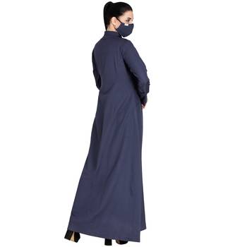 Mushkiya-Front Open Abaya Made in Poly Cotton Fabric 3