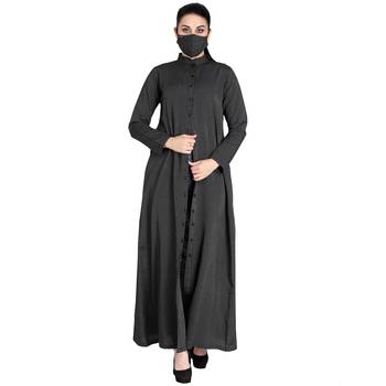 Mushkiya-Front Open Abaya Made in Poly Cotton Fabric 1