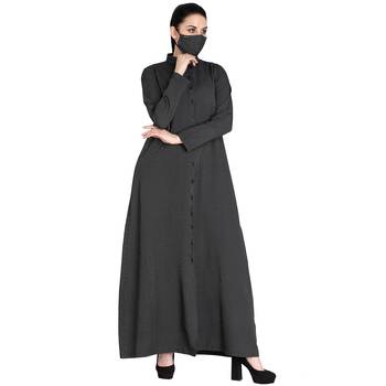 Mushkiya-Front Open Abaya Made in Poly Cotton Fabric 2