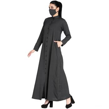 Mushkiya-Front Open Abaya Made in Poly Cotton Fabric 4