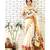 Kerala Kasav Cotton Saree with Hand Block Printed Rose and Leaf Motifs and Organza Cone Tasels at the Border.